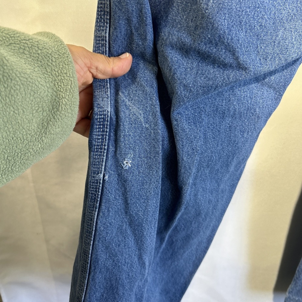 Carhartt B13 DST Mens 33 x 30 Blue Denim Carpenter Work Jeans Knee - Picture 7 of 13